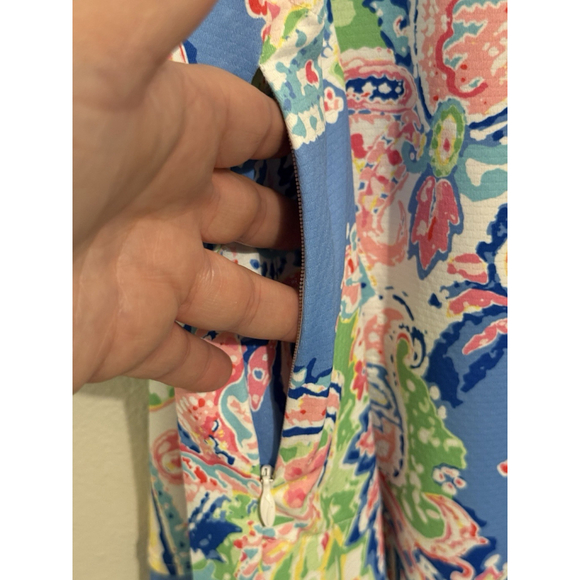 Gottex Tank Dress Womens Size XL Watercolor Paisley Nylon Zipper Athleisure Mode - Picture 3 of 5